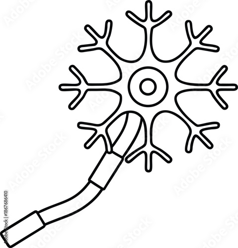 neuron firing line art vector illustration on transparent background