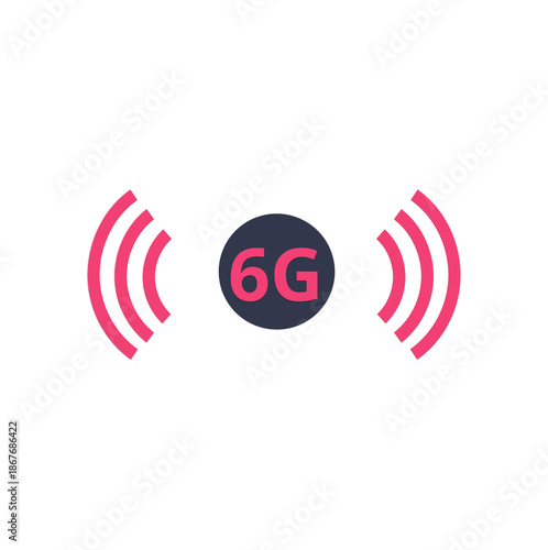 6G Wireless Signal Technology Icon
