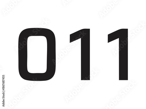 Fotografie Stranger Eleven 011 black and white vector tattoo, art, number, print