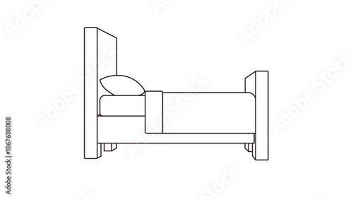 wooden bed wood sleep sleeping emoji symbol sign icon vector illustration isolated flat bedroom furniture