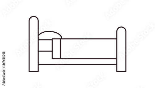 wooden bed wood sleep sleeping emoji symbol sign icon vector illustration isolated flat bedroom furniture