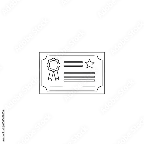 Certificate of Achievement and Award Recognition with Ribbon and Star Design