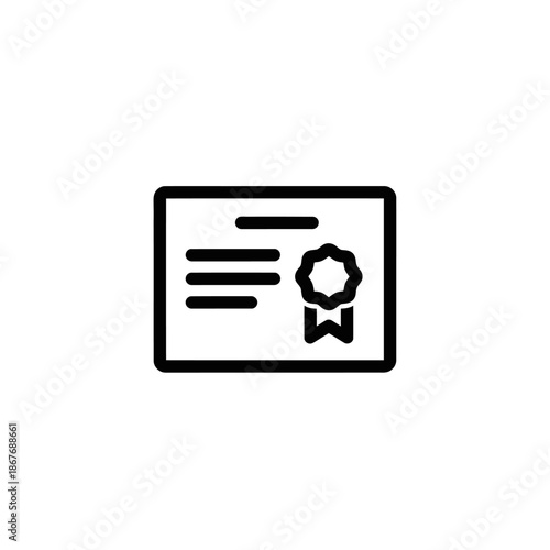 Certificate of Achievement Award Document with Ribbon Banner for Recognition