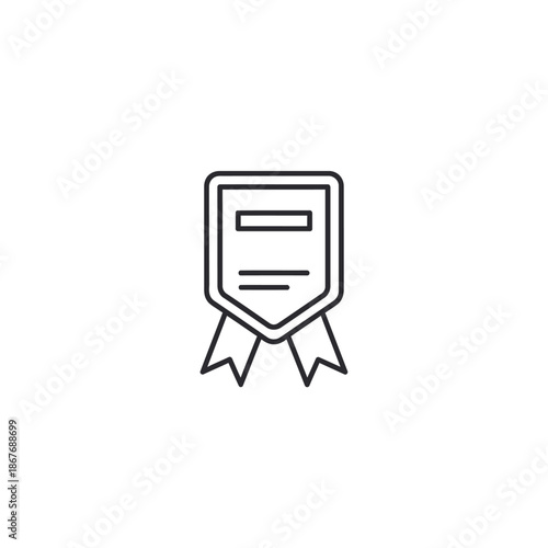 Certificate of Achievement Award with Ribbon and Official Seal Illustration