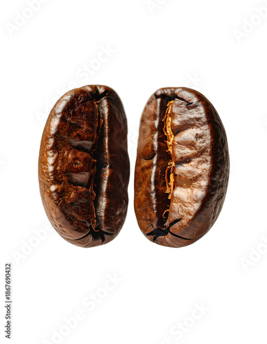 Roasted coffee beans creating aroma and energy