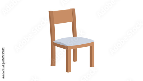 wooden chair furniture emoji symbol sign icon vector illustration isolated flat wood brown