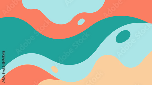 Abstract Colorful Wavy Shapes and Forms.