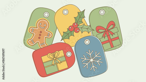 Christmas Gift Tags with Holiday Designs.