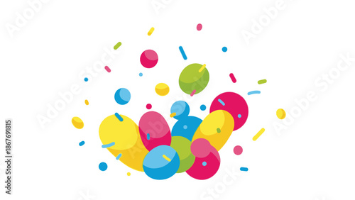 Colorful Confetti Explosion in Mid Air.