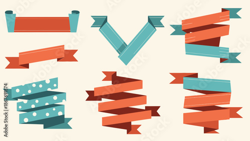 Colorful Ribbons and Banners Collection.