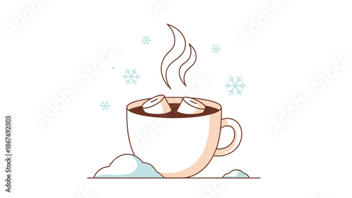 Steaming Hot Chocolate in a Cup.