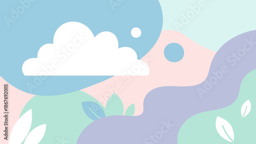 Stylized Cloud Illustration with Soft Colors.