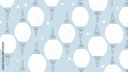 White Hexagons with Key Illustrations on Blue.