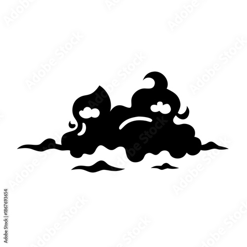 Mysterious and abstract dark cloud graphic, symbolizing storm or pollution