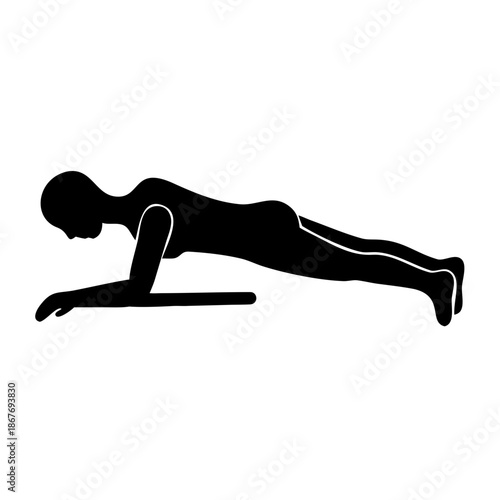 Person maintaining a strong plank position for core strength and full body stability exercise