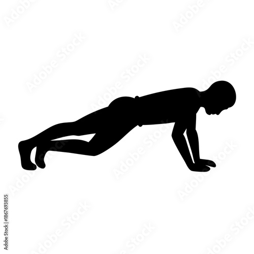 Silhouette of a person performing a plank exercise, demonstrating core strength and fitness