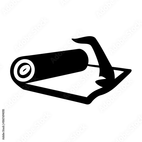 Rolled yoga mat with carrier or sling, perfect for fitness and wellness activities