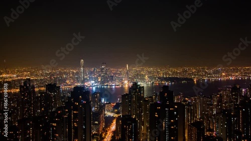 Wallpaper Mural Cityscape at night lights aerial view Torontodigital.ca