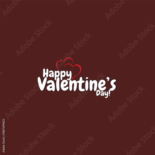 Happy Valentine's Day with cute heart design