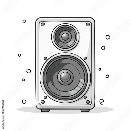 Isolated Studio Monitor Speaker Illustration Home Sound System Loudspeaker Music Equipment Audio Stereo System