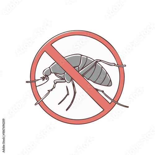 Flea Control Concept Graphic Flea Infestation Prevention Flea Treatment Sign Illustration