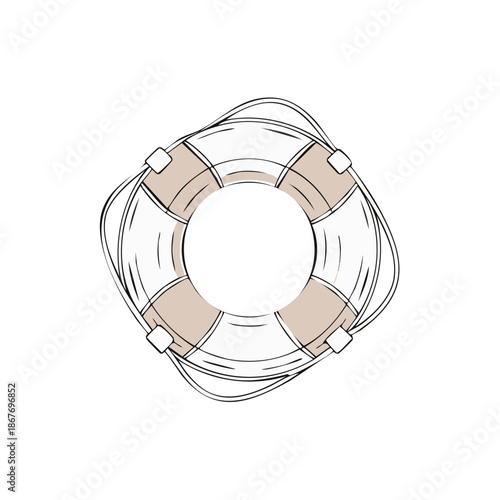 Lifesaver Drawing Summer Emergency Nautical Beach Safety Life Preserver Floatation Device