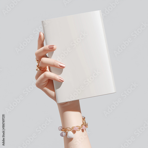female hands holding a blank paper