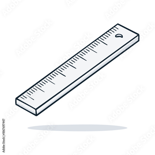 Straightedge Ruler Drawing for Measurement and Length in Design and Crafts