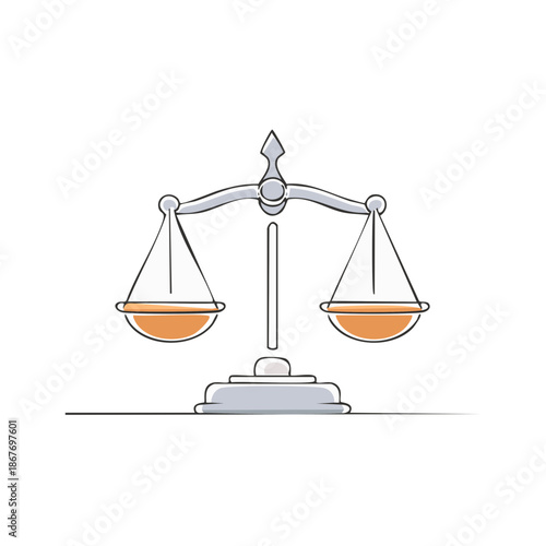 Illustration of Justice Scales Representing Balance and Fairness in Legal System