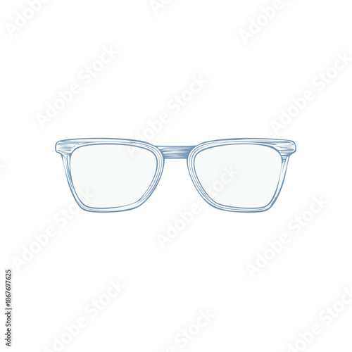 Eyeglasses with Clear Lenses, Minimalist Design, Optical Spectacles with No Reflection on White