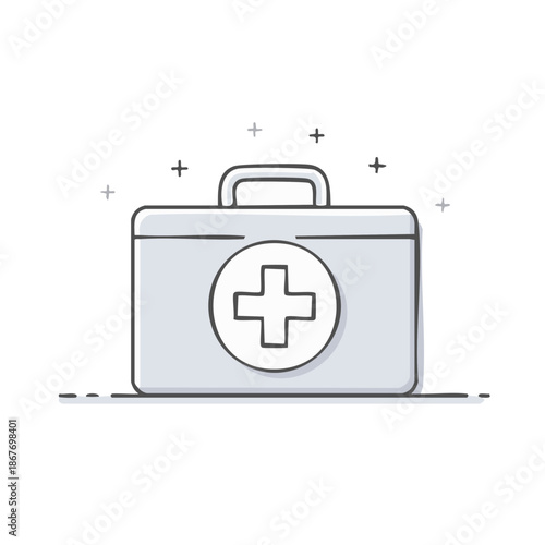 First Aid Kit Icon Depicting Emergency Medical Box for Treatment and Health Care Assistance