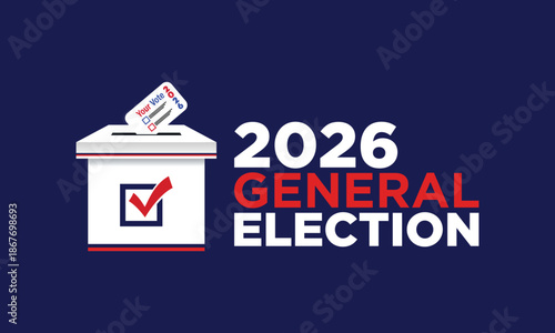 Local Election 2026 Flat Design Banner with Clean Information