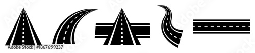 Set of car road icons