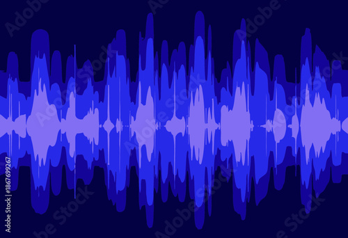 Vibrant Digital Sound Waves in Motion Radiating with Illuminated Glowing Blue and Purple Bars on Dark Background