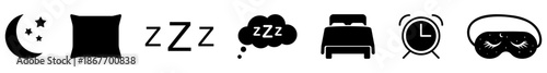 Set of sleep rest icons