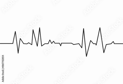 Abstract Representation of a Rhythmic Heartbeat Line Illustrating the Fluctuations of Life and Vitality Through Simplistic Design