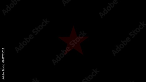 Twinkling red star animation with simple blinking effect on black background, minimal loop motion for intro, overlay, presentation, and UI design.