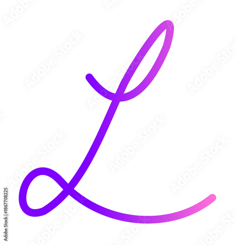 Purple Abstract String Letter L Design Element
