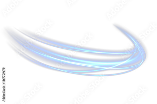 Curved glowing trails of light represent air circulation and energy transfer. A perfect digital element for eco design and science visualization.