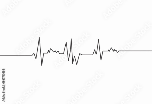 Minimalist Electrocardiogram Heartbeat Line on White Background Symbolizing Health and Medical Vital Signs Monitoring Communication