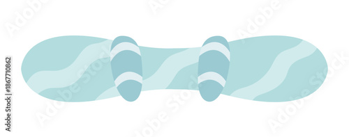snowboard top view flat vector isolated