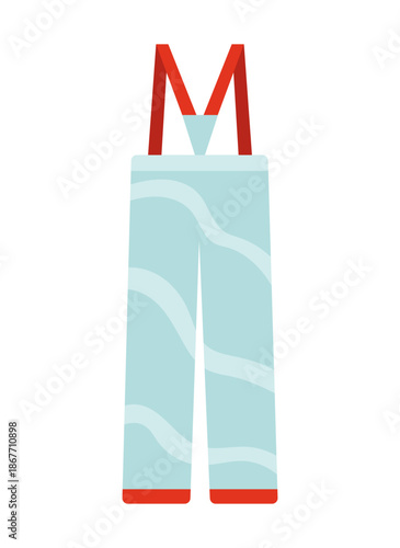 Snowboard pants vector flat illustration