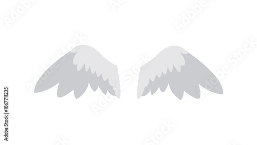 pair of white wings angel bird wing emoji symbol sign icon vector illustration isolated flat