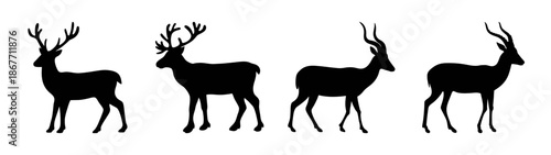 Deer silhouette vector art illustration graphic design woodland animal wildlife nature drawing stag buck reindeer elk design