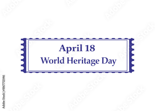 April 18 World Heritage Day postage stamp vector icon on a white background
Vector postage stamp on a white background
