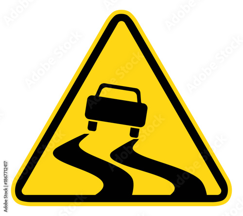 Danger route sinueuse