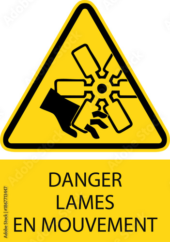 Danger lames en mouvement