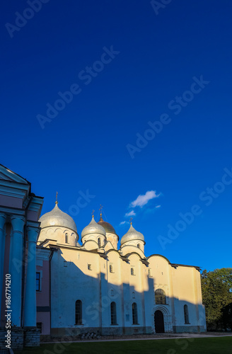 Canvastavla Ancient Orthodox church in Veliky Novgorod, historic landmark of medieval Russia