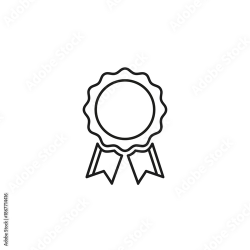 Elegant Award Badge Ribbon with Ribbon Ends for Recognition or Achievement