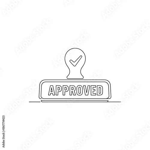 Creative Illustration of an Approved Stamp with Light Bulb Symbol for Success Concept